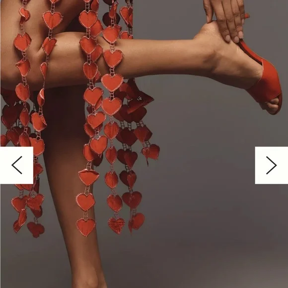 Elliat Elegant Red Heart Dress Anthropologie - Picture 7 of 8